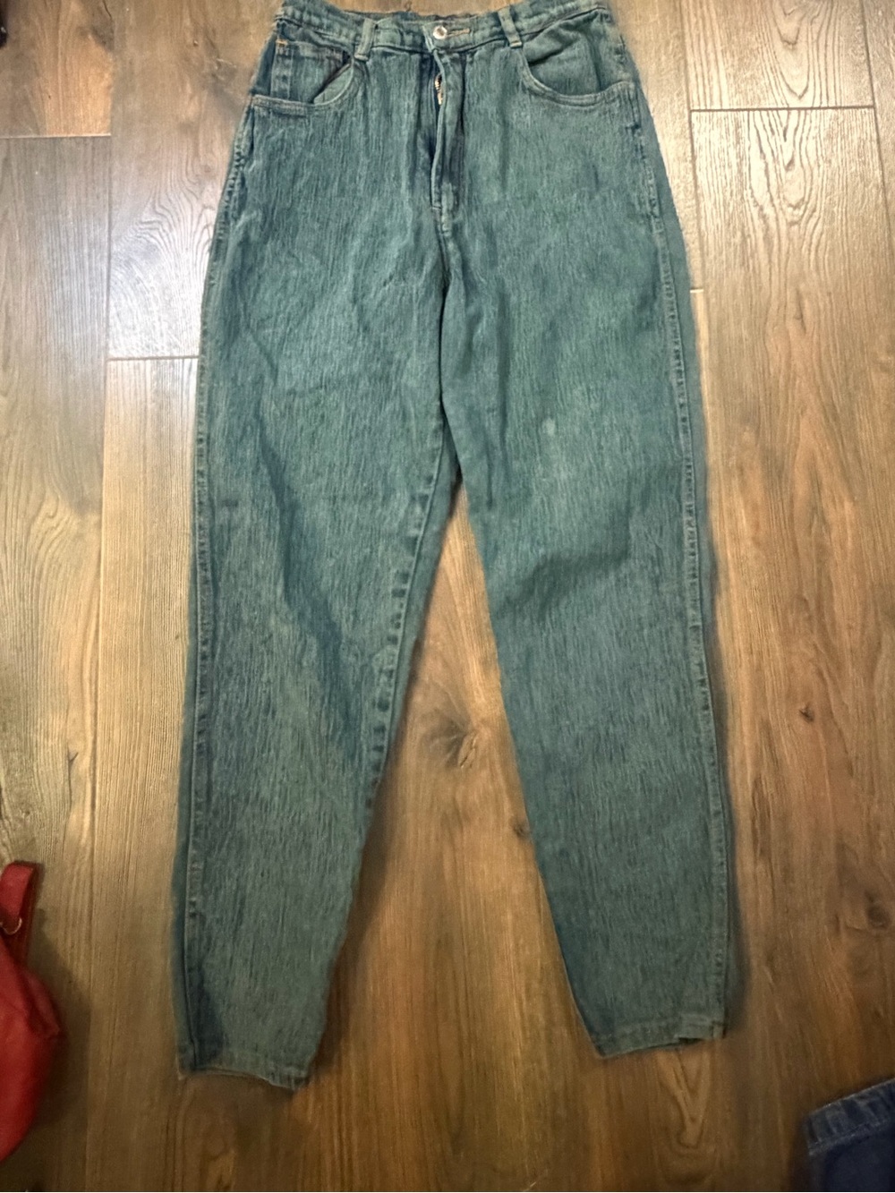 Braxton vintage Women’s stretch Denim straight leg Jeans - green/teal Wash